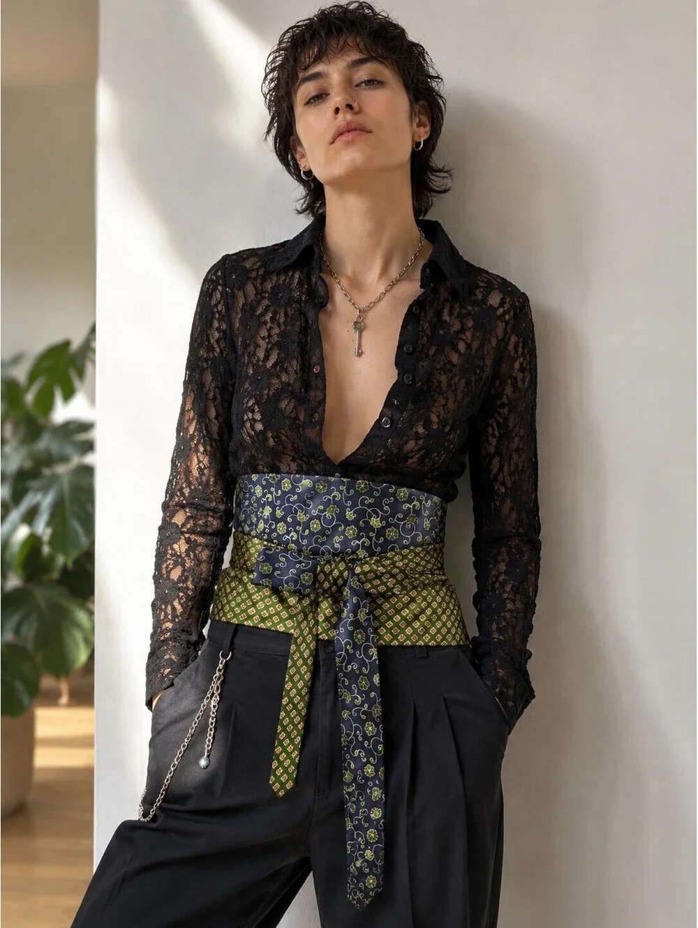 Upcycled Silk Necktie Obi Belt | Handmade Corset Style Belt | One-of-a-Kind | OS
